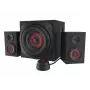 Garsiakalbių rinkinys GENESIS Helium 610BT 2.1, 60 W RMS, Bluetooth, laidinis, raudonas/juodas, kompaktiškas žemų dažnių garsiakalbis