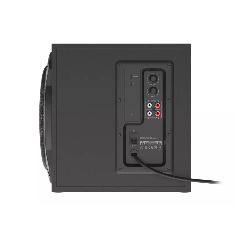 Garsiakalbių rinkinys GENESIS Helium 610BT 2.1, 60 W RMS, Bluetooth, laidinis, raudonas/juodas, kompaktiškas žemų dažnių garsiakalbis