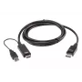 ATEN True 4K 1,8 m HDMI į DisplayPort laidas, 1,8 m, HDMI + USB, DisplayPort, Kištukas, Kištukas, Tiesus