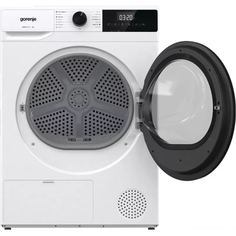 Džiovinimo mašina Gorenje DHNE82 BK040, laisvai pastatoma, šilumos siurblio, 8 kg, balta