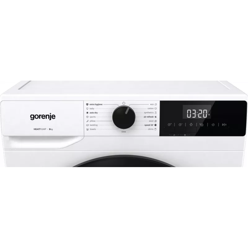 Džiovinimo mašina Gorenje DHNE82 BK040, laisvai pastatoma, šilumos siurblio, 8 kg, balta