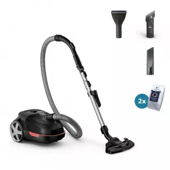 Cilindrinis dulkių siurblys Philips 5000 serijos XD5123/10 — 900 W, 4 L dulkių maišas, HEPA ir Micro filtras, kietoms grindims ir kilimams
