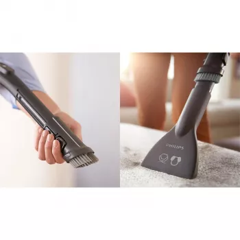 Cilindrinis dulkių siurblys Philips 5000 serijos XD5123/10 — 900 W, 4 L dulkių maišas, HEPA ir Micro filtras, kietoms grindims ir kilimams