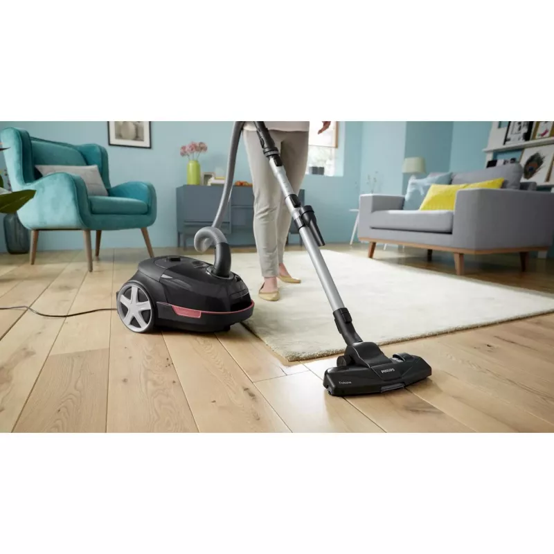 Cilindrinis dulkių siurblys Philips 5000 serijos XD5123/10 — 900 W, 4 L dulkių maišas, HEPA ir Micro filtras, kietoms grindims ir kilimams