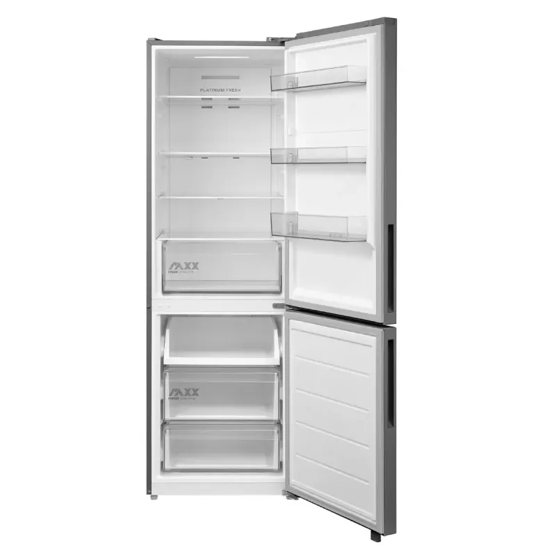 Laisvai pastatomas kombinuotas šaldytuvas Midea MDRB548MME46, 401 l — No Frost, 271 l šaldytuvas / 130 l šaldiklis, 186 cm, 35 dB, energijos klasė E, pilka