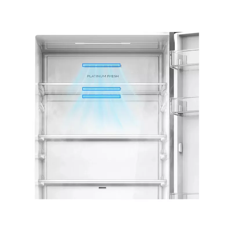 Laisvai pastatomas kombinuotas šaldytuvas Midea MDRB548MME46, 401 l — No Frost, 271 l šaldytuvas / 130 l šaldiklis, 186 cm, 35 dB, energijos klasė E, pilka