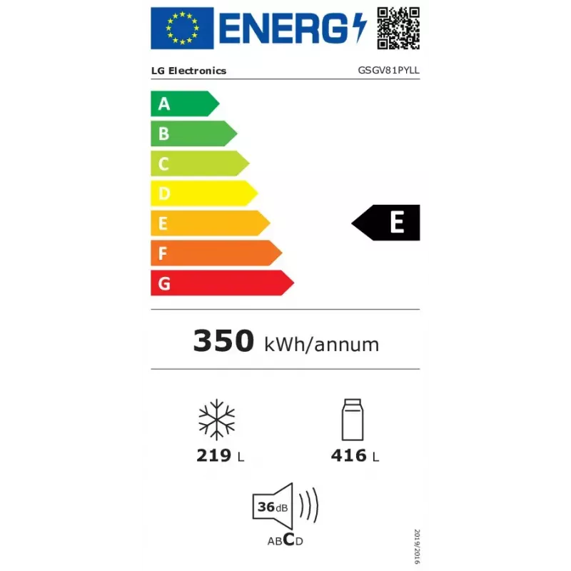 Šaldytuvas šalia šaldiklio LG GSGV81PYLL, 635 L bendras, šaldytuvas 416 L, šaldiklis 219 L, metalinis sidabras