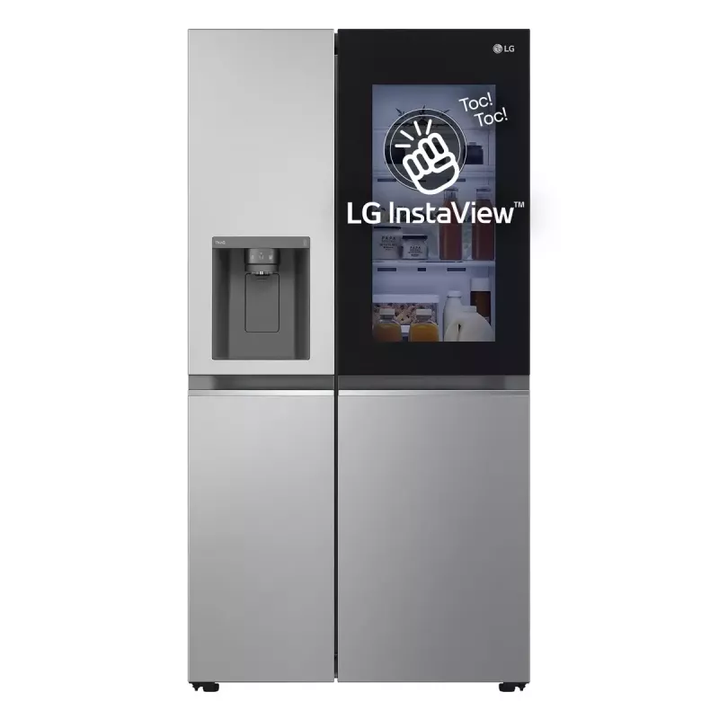 Šaldytuvas šalia šaldiklio LG GSGV81PYLL, 635 L bendras, šaldytuvas 416 L, šaldiklis 219 L, metalinis sidabras