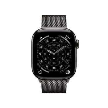 Išmanusis laikrodis Apple Watch Series 11 GPS + Cellular 42 mm Slate Titanium korpusas su Slate Milanese apyranke, 64 GB, OLED, 374x446 px