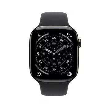 Apple Watch Series 11 GPS + Cellular 46mm Slate Titanium Dėklas Juodas Sportinis Dirželis M/L