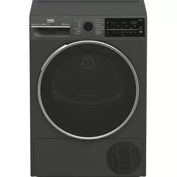 Džiovinimo mašina BEKO B5T89243M – laisvai pastatoma, priekinio pakrovimo, su šilumos siurbliu, 9 kg, juoda, 598×672×846 mm