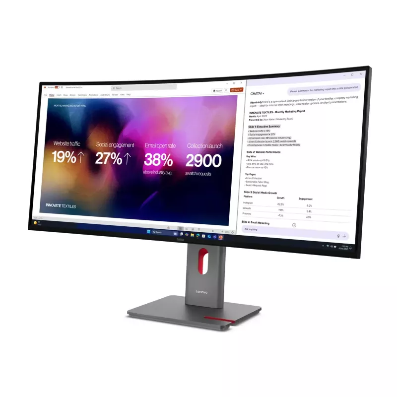 Monitorius Lenovo ThinkVision P40WD-40 39,7 col. WUHD 5120×2160 IPS LED lenktas 6 ms USB 3.2 Gen2x2 juodas