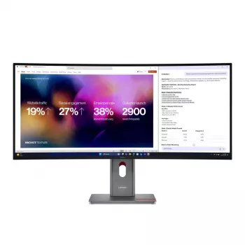 Monitorius Lenovo ThinkVision P40WD-40 39,7 col. WUHD 5120×2160 IPS LED lenktas 6 ms USB 3.2 Gen2x2 juodas