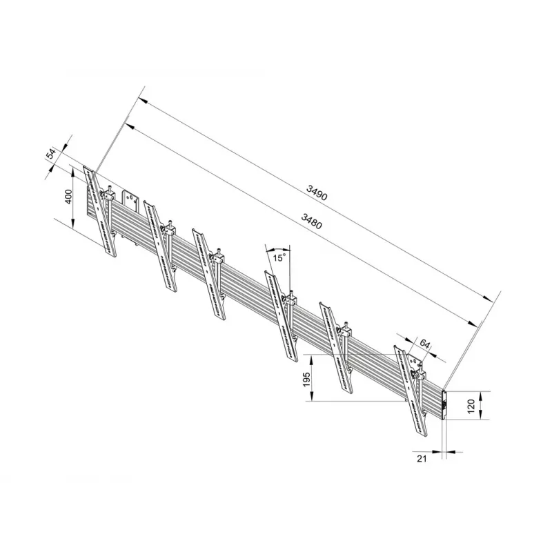 Sieninis laikiklis Multibrackets M Wallmount Pro MBW3U Tilt Black