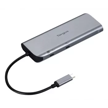 Targus Dual Video Mobile Dock 140W EPR Pass-Thru, USB 3.2 Gen 2 Type-C, 140W, 1000 Mbit/s, Pilka, 10 Gbit/s