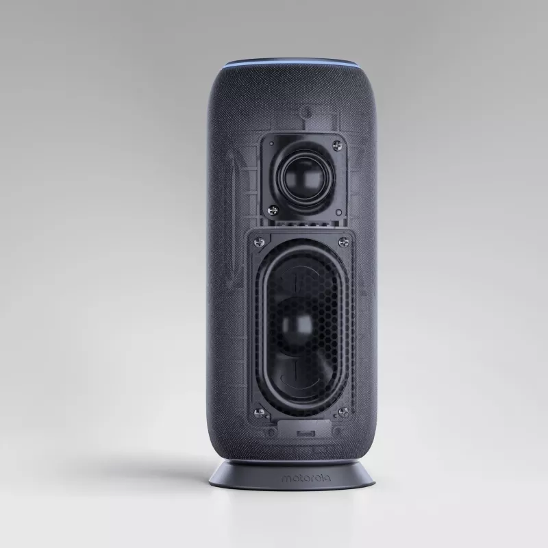 Mono nešiojamas garsiakalbis Motorola moto sound flow Carbon – 30 W RMS, USB-C, belaidis, audinio korpusas