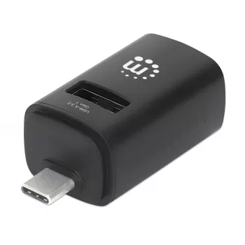Manhattan USB-C 3 prievadų USB šakotuvas, itin kompaktiškas, 3x USB-A prievadai (1x 5 Gbps USB 3.2 Gen1, 2x 480 Mbps USB 2.0), maitinamas per USB