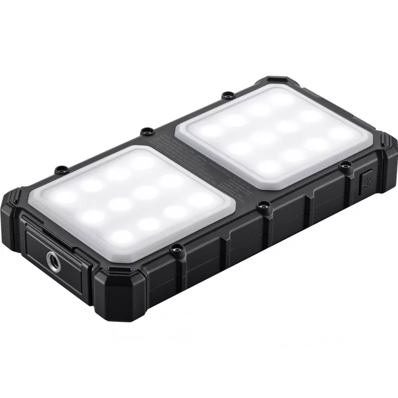 Sandberg Solar Powerbank CampLED 10000, 10000 mAh, programuojamas maitinimo šaltinis (PPS), 3.7 V, 15 W, juoda