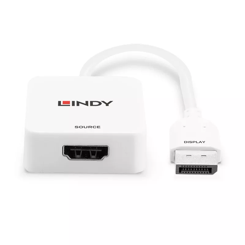Lindy HDMI 18G į DisplayPort 1.2 keitiklis, 0,095 m, HDMI A tipo (standartinė), DisplayPort, moteriška, vyriška, tiesi