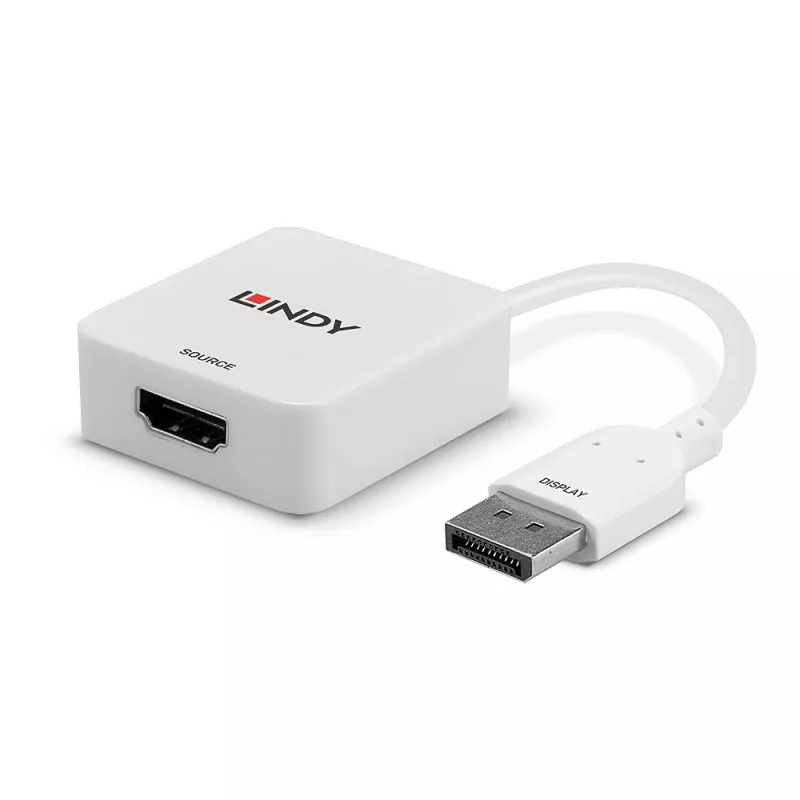 Lindy HDMI 18G į DisplayPort 1.2 keitiklis, 0,095 m, HDMI A tipo (standartinė), DisplayPort, moteriška, vyriška, tiesi