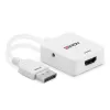 Lindy HDMI 18G į DisplayPort 1.2 keitiklis, 0,095 m, HDMI A tipo (standartinė), DisplayPort, moteriška, vyriška, tiesi