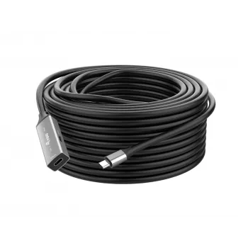 Aktyvus USB-C ilginimo kabelis EQUIP 5 m, USB 3.2 Gen 1 (5 Gbps), nikeliuoti kontaktai, juodas