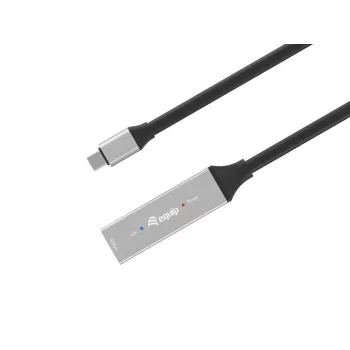 Aktyvus USB-C ilginimo kabelis EQUIP 5 m, USB 3.2 Gen 1 (5 Gbps), nikeliuoti kontaktai, juodas