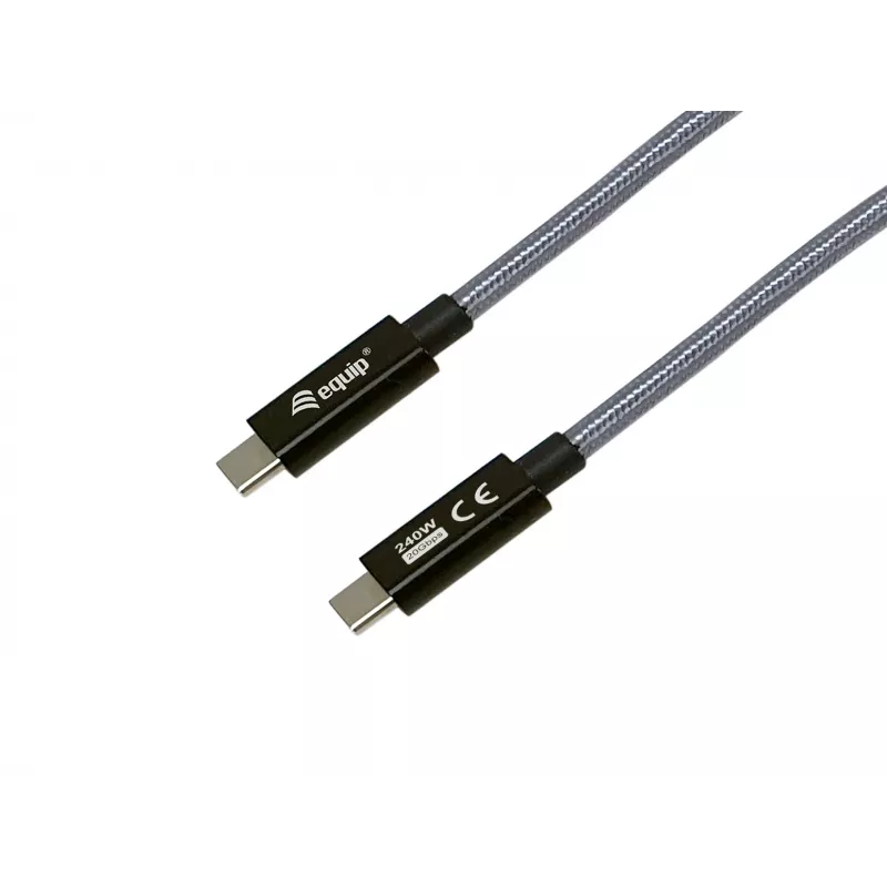USB-C į USB-C laidas EQUIP 2,0 m — USB 3.2 Gen 2x2, 20 Gbps, PD 240W, 4K/60 Hz, juodas