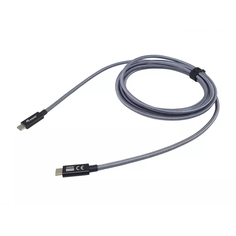 USB-C į USB-C laidas EQUIP 2,0 m — USB 3.2 Gen 2x2, 20 Gbps, PD 240W, 4K/60 Hz, juodas