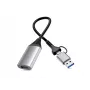 USB į HDMI adapteris EQUIP 133498 (USB-C ir USB-A vyriškas į HDMI, 1080p, aliumininis korpusas, pilka)