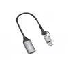 USB į HDMI adapteris EQUIP 133498 (USB-C ir USB-A vyriškas į HDMI, 1080p, aliumininis korpusas, pilka)