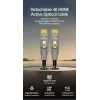 EQUIP HDMI 2.0 aktyvus optinis kabelis 10 m, nuimama jungtis Type-A/Type-D, 4K/60Hz, 18 Gbit/s, paauksuoti kontaktai