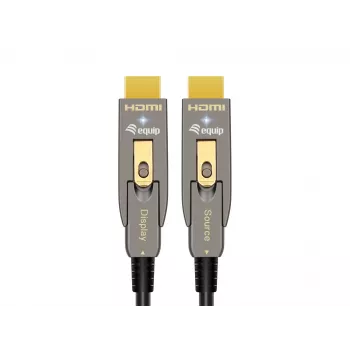Equip HDMI 2.1 aktyvus optimis kabelis 15 m, atjungiamas Type D + A, 48 Gbit/s, 8K/60Hz