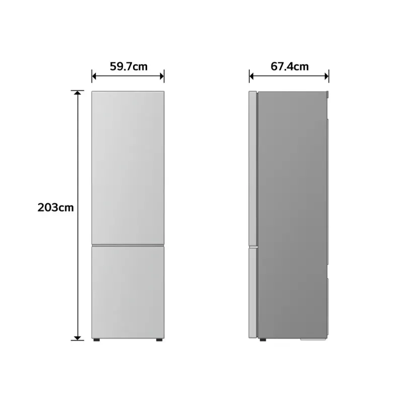 Laisvai pastatomas šaldytuvas LG GBBS322CPY 375 L, sidabrinis, Šaldytuvas 262 L / Šaldiklis 113 L, No Frost, LED ekranas