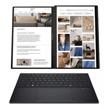 Nešiojamas kompiuteris ASUS Zenbook Duo UX8406CA-QL287W 14 col. OLED Touch FHD 1920x1200 Intel Core Ultra 7 255H 16GB LPDDR5X 1TB SSD Intel Arc Windows 11 Home