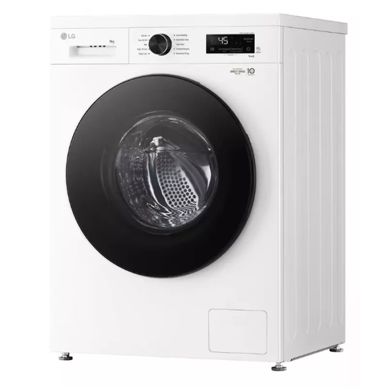 Priekinės apkrovos skalbimo mašina LG F4X1009NWB — 9 kg, 1310 aps./min., A klasė, balta