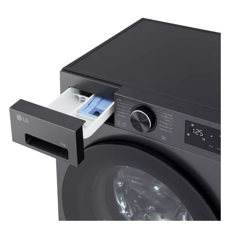 LG F4X5011TBB priekinio pakrovimo skalbimo mašina, 11 kg, 1400 aps./min., juoda