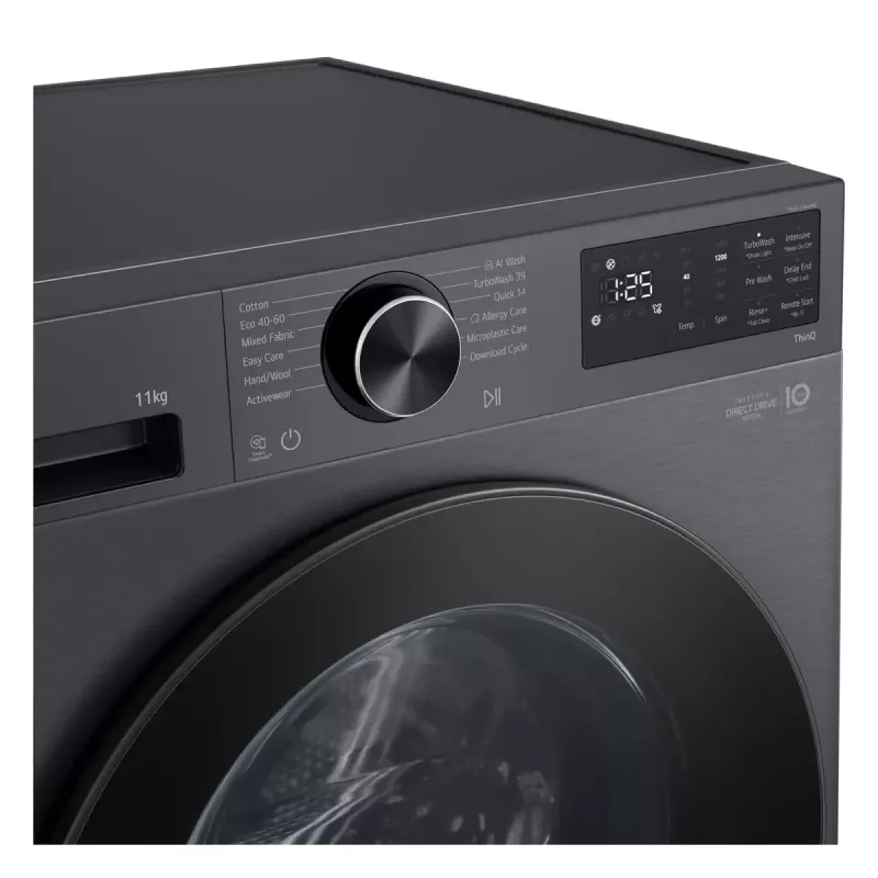 LG F4X5011TBB priekinio pakrovimo skalbimo mašina, 11 kg, 1400 aps./min., juoda