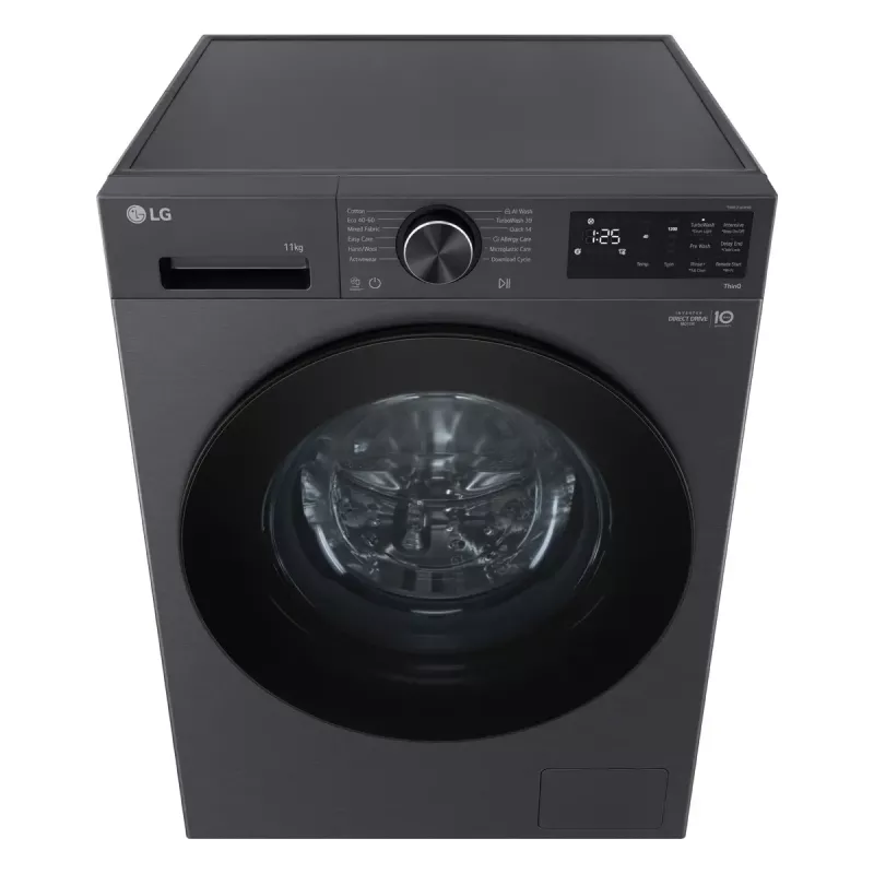 LG F4X5011TBB priekinio pakrovimo skalbimo mašina, 11 kg, 1400 aps./min., juoda