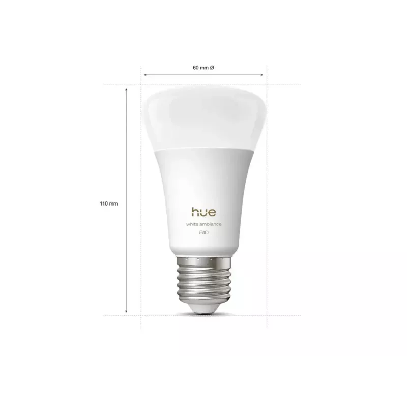 Philips Hue White Ambiance A60 E27 810 lm 6 W 3 vnt. komplektas Bluetooth Zigbee