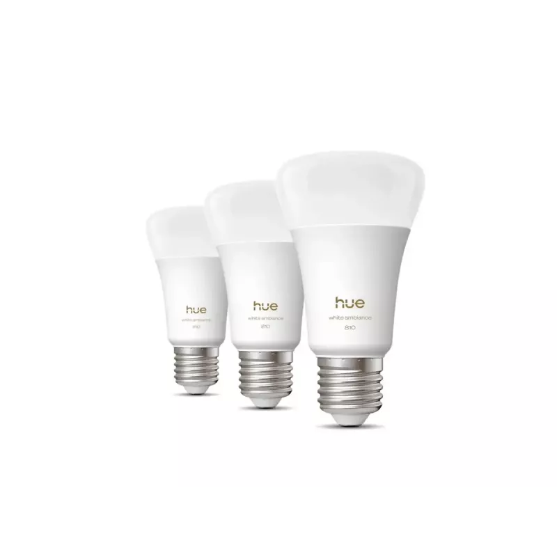 Philips Hue White Ambiance A60 E27 810 lm 6 W 3 vnt. komplektas Bluetooth Zigbee