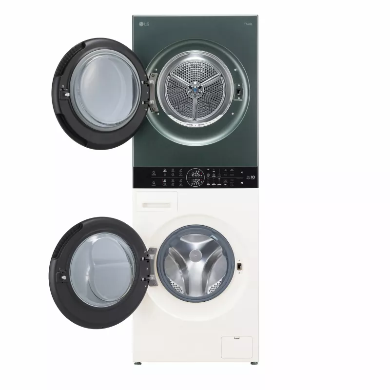 Skalbimo džiovinimo mašina LG WT1210EGF laisvai pastatoma, priekinio pakrovimo, 22 kg, 1400 aps./min., Žalia/Balta