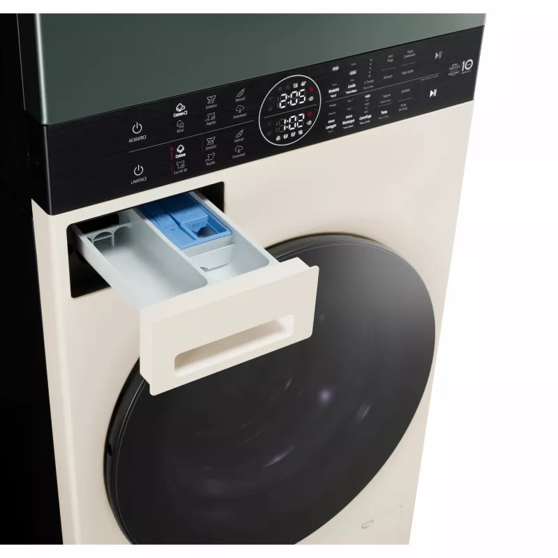 Skalbimo džiovinimo mašina LG WT1210EGF laisvai pastatoma, priekinio pakrovimo, 22 kg, 1400 aps./min., Žalia/Balta