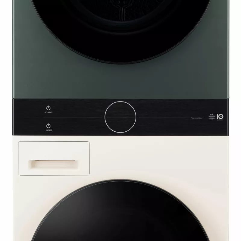 Skalbimo džiovinimo mašina LG WT1210EGF laisvai pastatoma, priekinio pakrovimo, 22 kg, 1400 aps./min., Žalia/Balta
