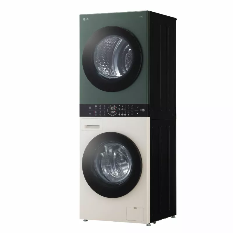 Skalbimo džiovinimo mašina LG WT1210EGF laisvai pastatoma, priekinio pakrovimo, 22 kg, 1400 aps./min., Žalia/Balta