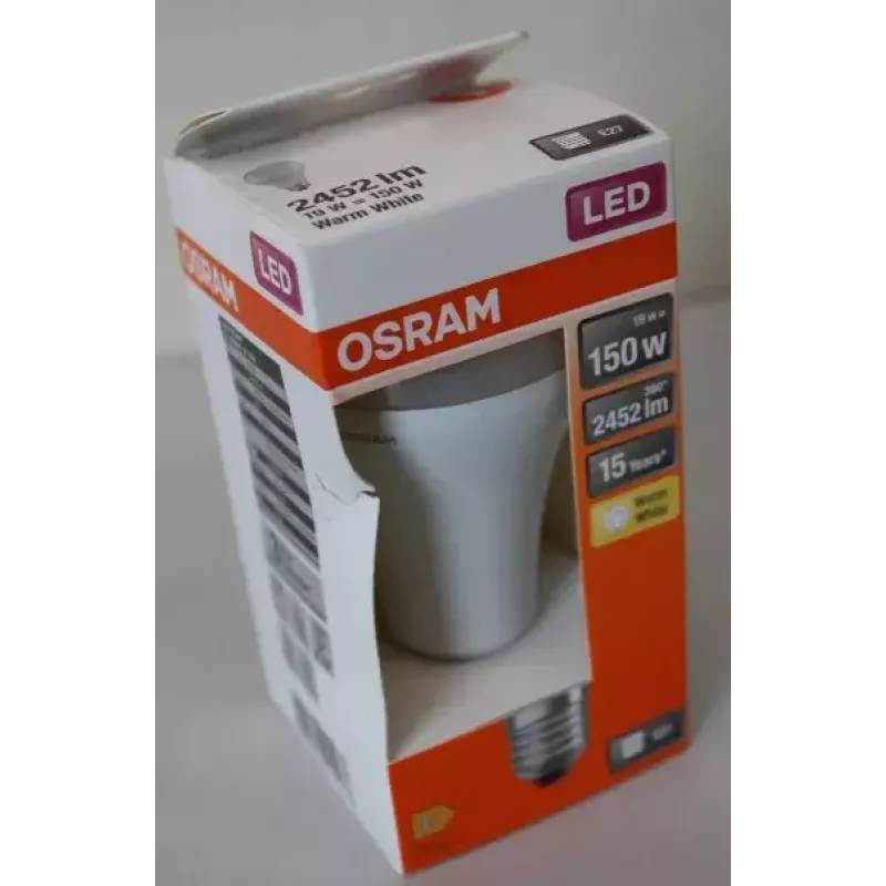 LEDvance Parathom Classic LED E27 19W 827 (Šilta balta) nediminuojama — pažeista pakuotė
