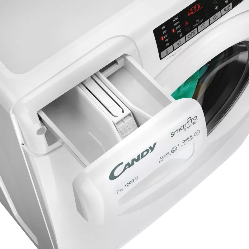 Candy Smart Pro Inverter CO4 274TWM6/1-S skalbimo mašina, priekinis pakrovimas, 7 kg, 1200 aps./min., balta