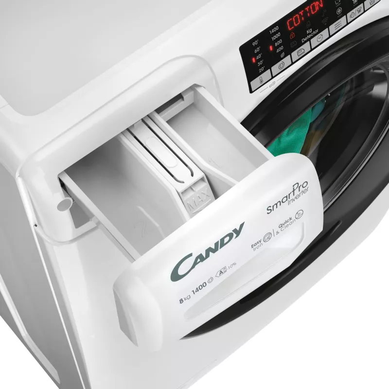 Candy Smart Pro Inverter CSO486TWMB6/1-S skalbimo mašina, priekinis pakrovimas, 8 kg, 1400 aps./min., balta