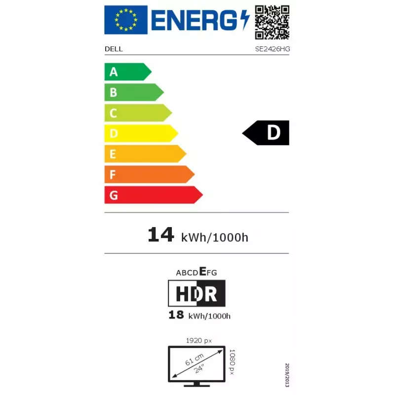 LCD monitorius Dell SE2426HG 23,8 colio (60,5 cm) Full HD 1920×1080, 0,5 ms, 16:9, VESA, juodas