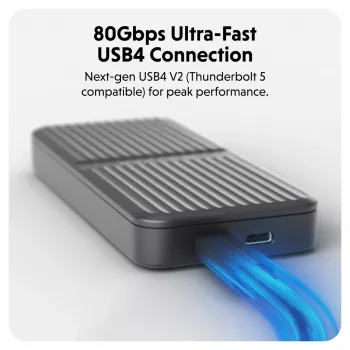 SSD dėklas Hyper HD2500GL M.2 PCIe SSD (USB4 Gen4, USB-C) Juodas
